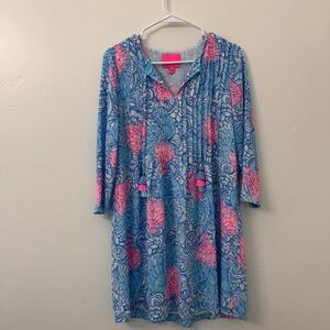 Lilly Pulitzer Marilina Tunic Dress Blue Haven Raising Shell Size XS